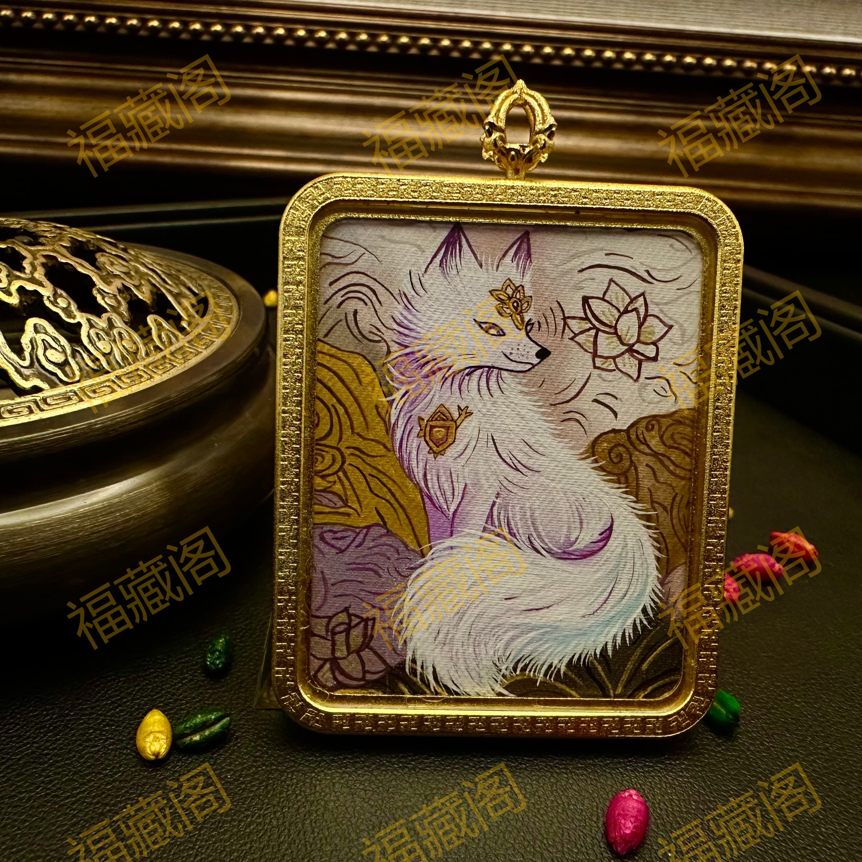 九尾狐仙 全身造像 40mmX50mm