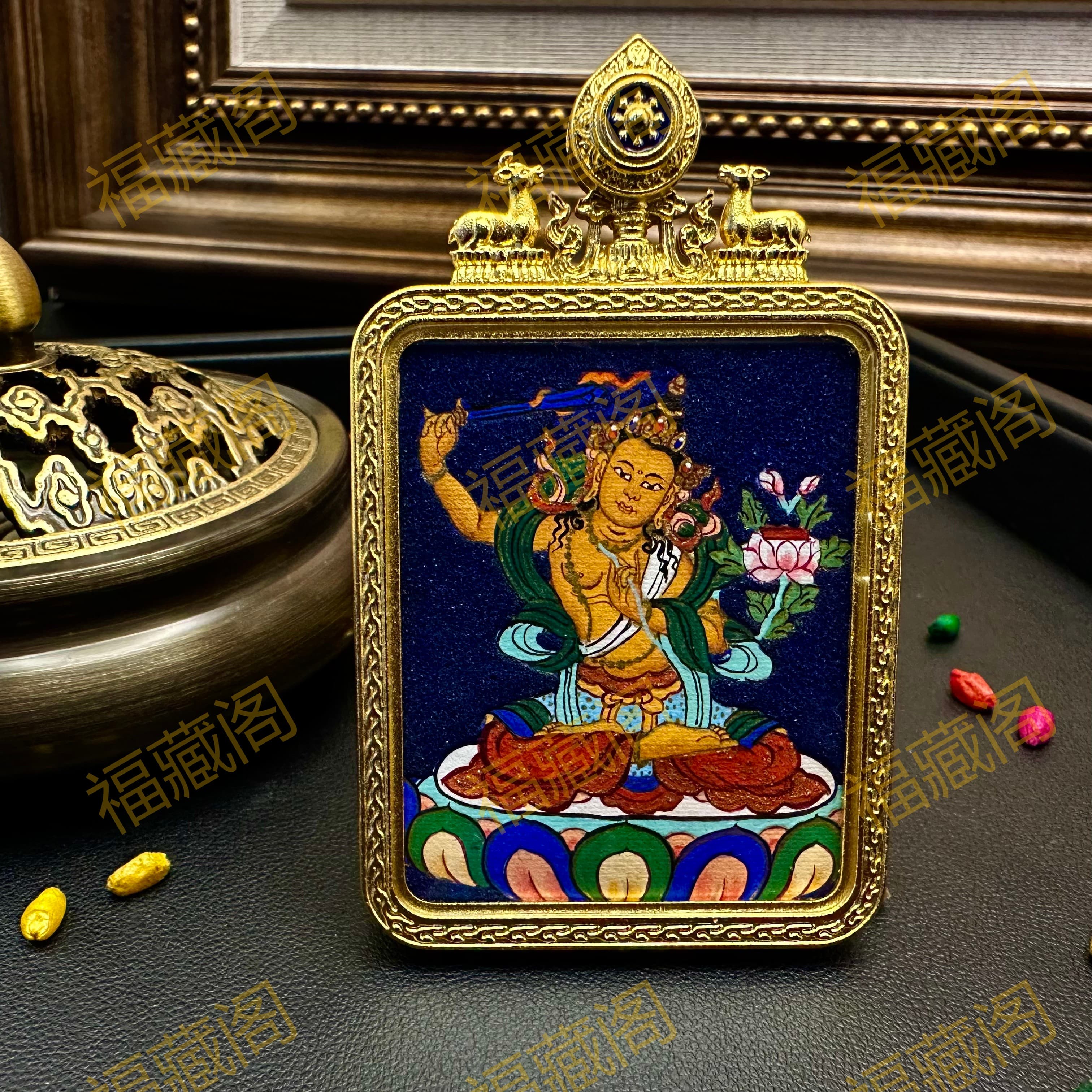Văn Thù Bồ Tát — Toàn thân (2) 40mmX50mm